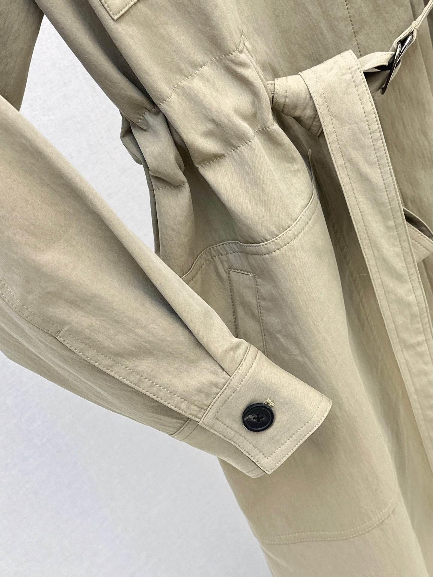 Drop-shoulder trench coat
