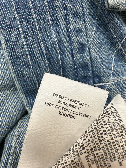 Retro-style washed blue denim jacket