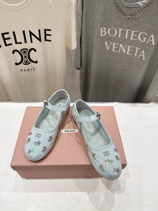 MiuMiu/26SS NEW French fairy style Mary Jane flat shoes