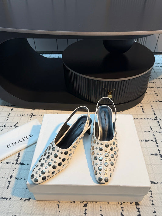 Khaite/26SS NEW Punk style rivet Roman sandals