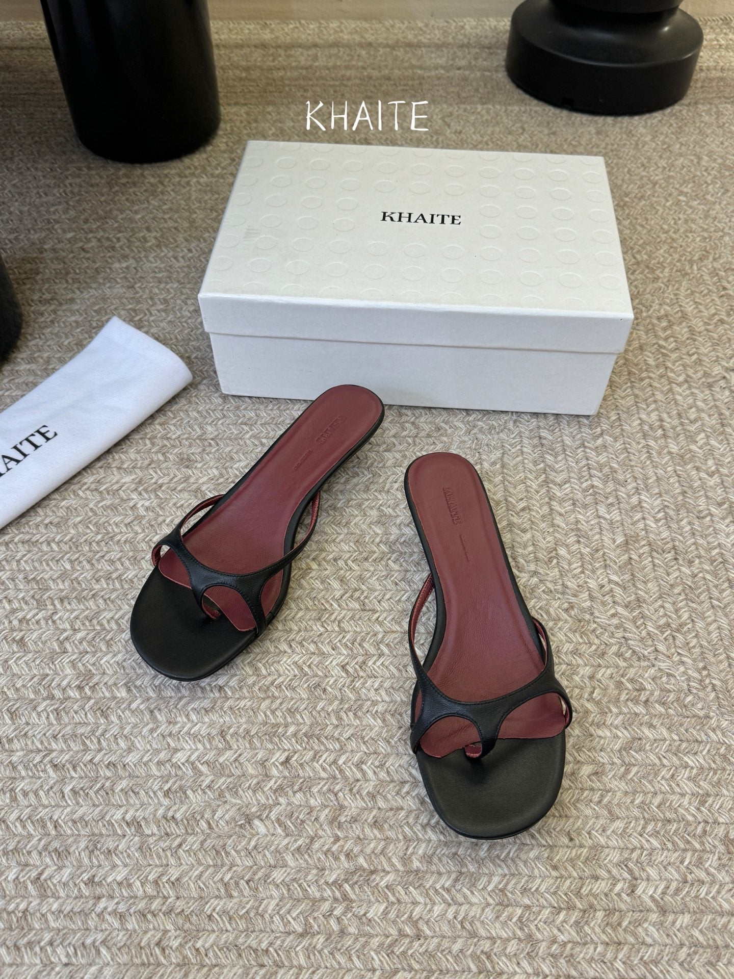 Khaite/26SS NEW Flat square toe mules flip-flop sandals and slippers
