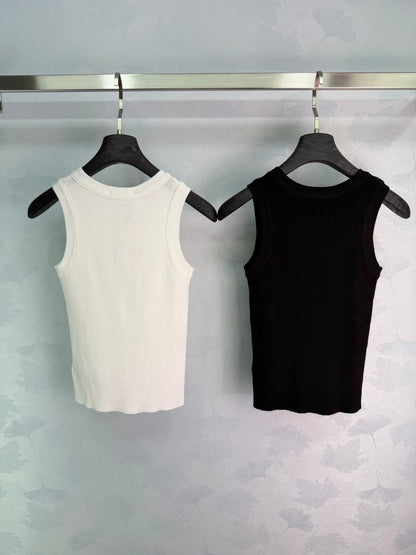 celine/26SS NEW ribbed embroidered vest