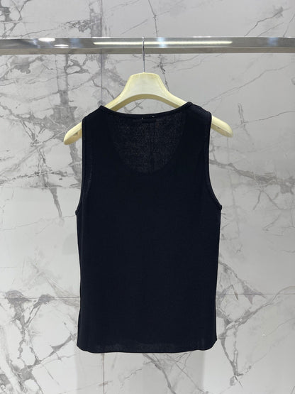 LOEWE/26SS NEW Embroidered knitted sleeveless vest