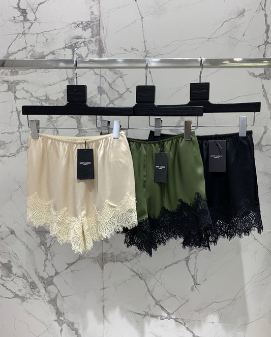 Yves Saint Laurent/🔥Highest Quality🔥26SS NEW romantic and sexy lace acetate shorts
