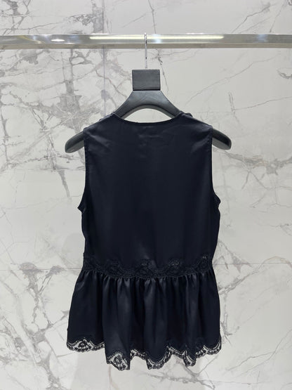Yves Saint Laurent/26SS NEW Vacation ⛱️lace stitching sleeveless vest