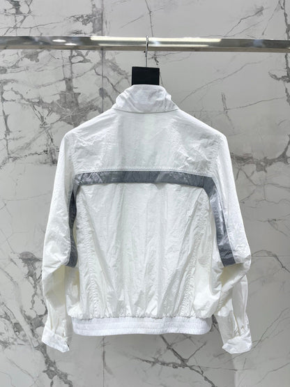 Yves Saint Laurent/26SS NEW Stand Collar Color Block Lightweight Jacket