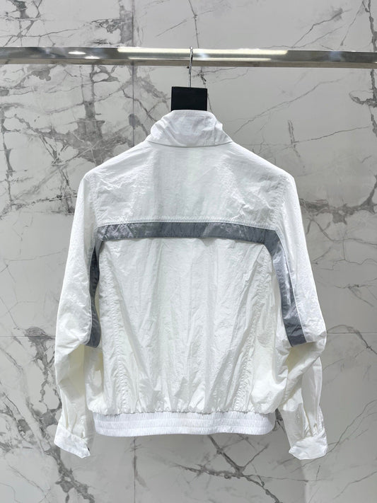 Yves Saint Laurent/26SS NEW Stand Collar Color Block Lightweight Jacket