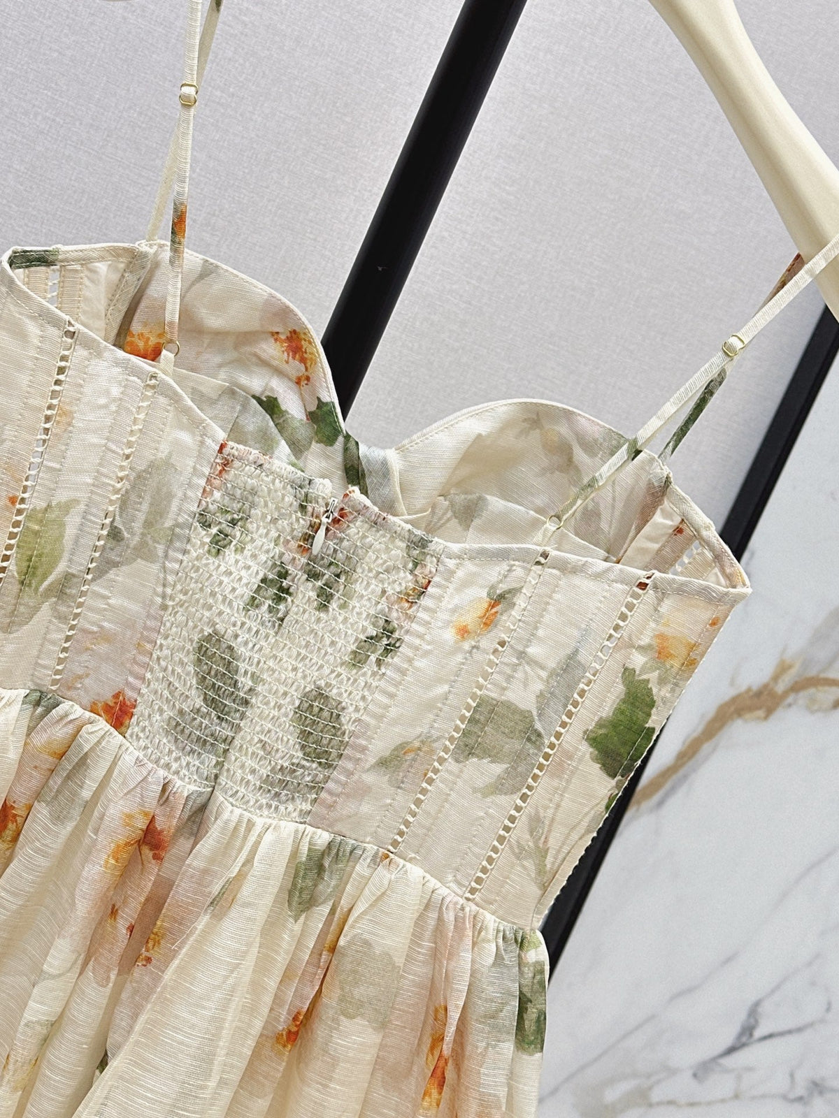 Zimmermann/26SS NEW vacation style heavyweight strapless camisole dress