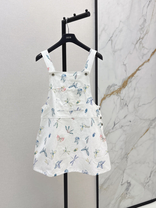 Dior/26SS NEW Nautical Series Denim Overalls Dress