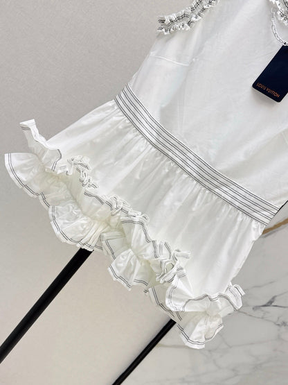 Louis Vuitton/26SS NEW Sleeveless Top with Ruffled Hem