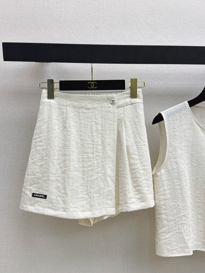 chanel/26SS NEW Sleeveless Vest Set 🤎 Made of linen fiber