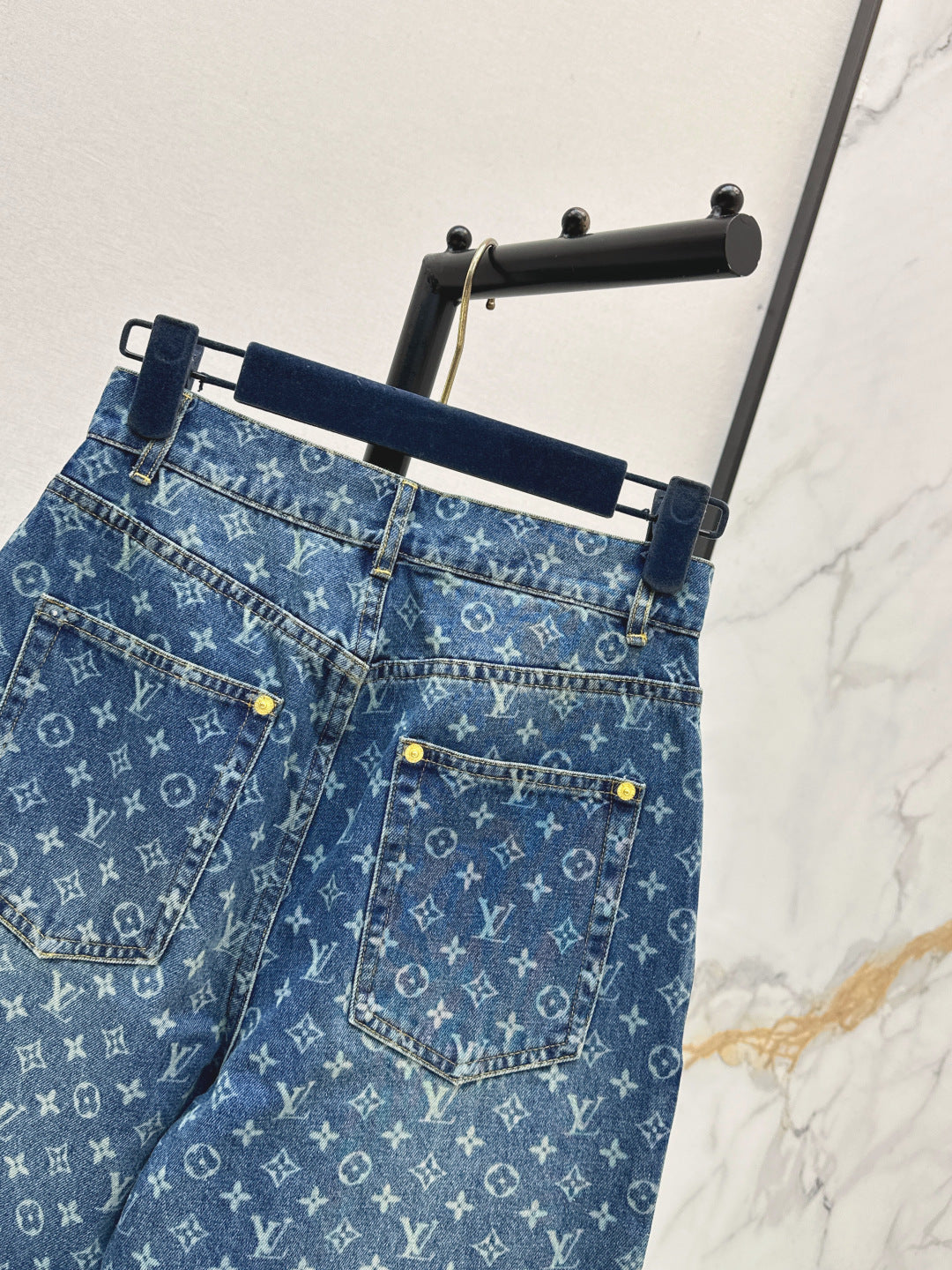 26SS NEW Retro MONOGRAM Laser-Eye Straight Leg Jeans