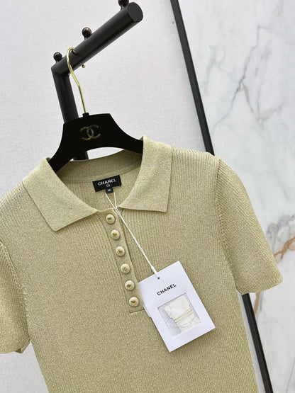 26SS NEW Coco's outfit: Knitted polo short-sleeved top 💛