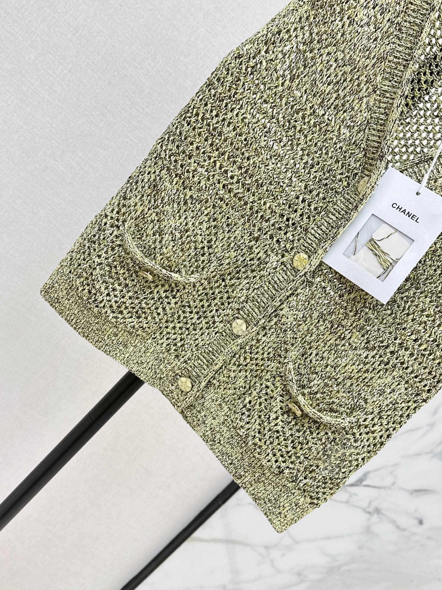 26SS NEW Openwork Knitted Vest 💛 Mixed Color Yarn
