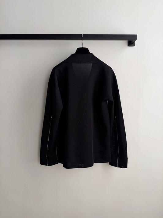 26SS NEW Black Collared Loose-fitting Pullover