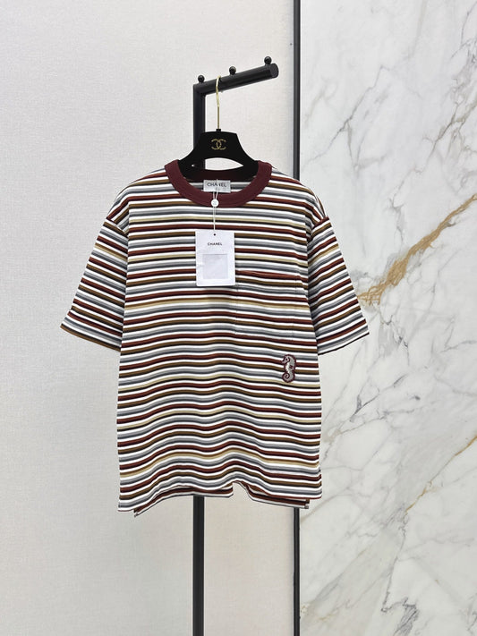 26SS NEW Oversized Striped Seahorse T-Shirt 🤎