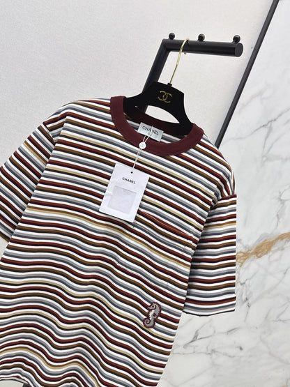 26SS NEW Oversized Striped Seahorse T-Shirt 🤎