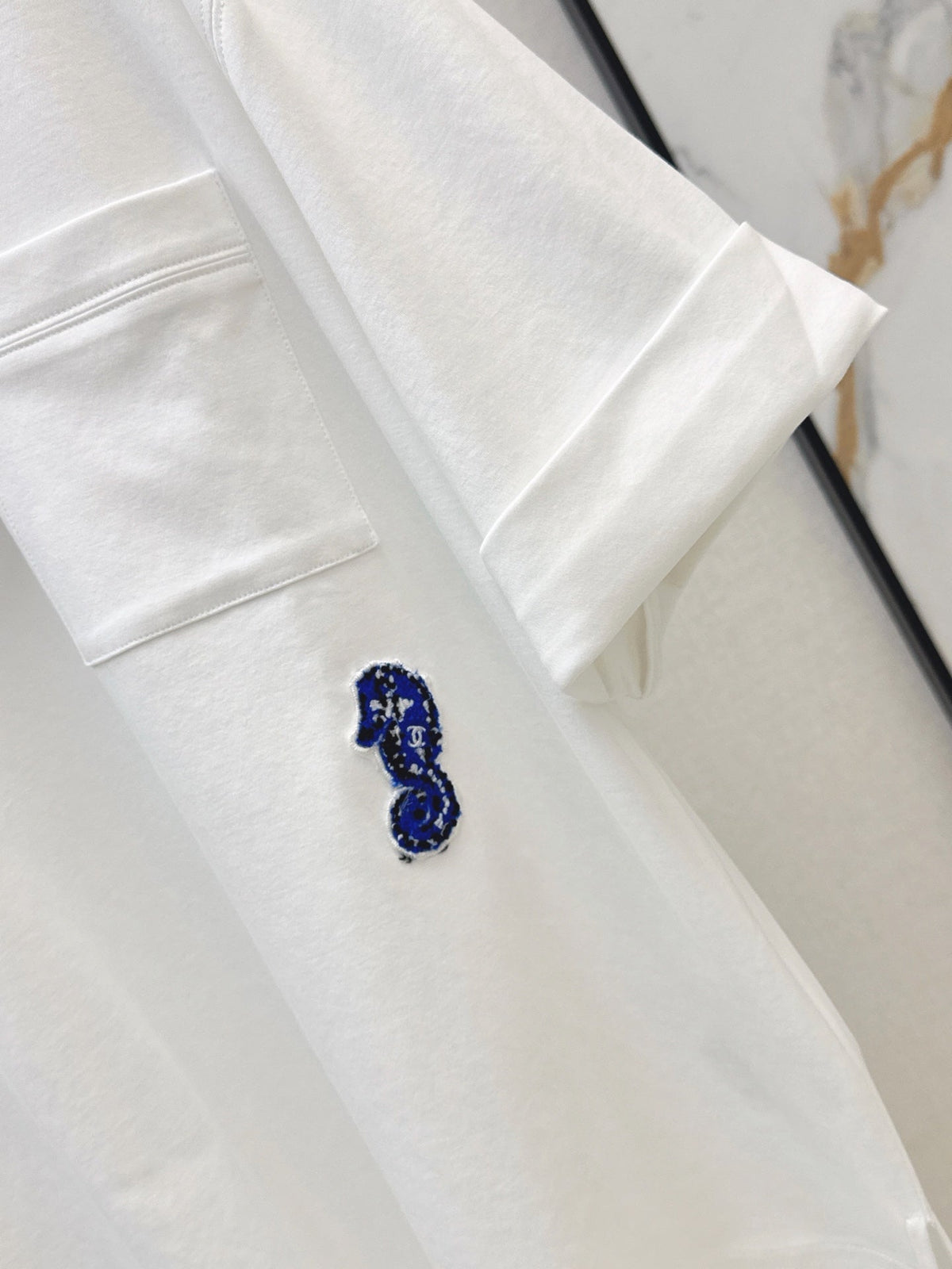 26SS NEW Simple Pocket Loose Rolled-Up Short-Sleeve White T-Shirt 🤍