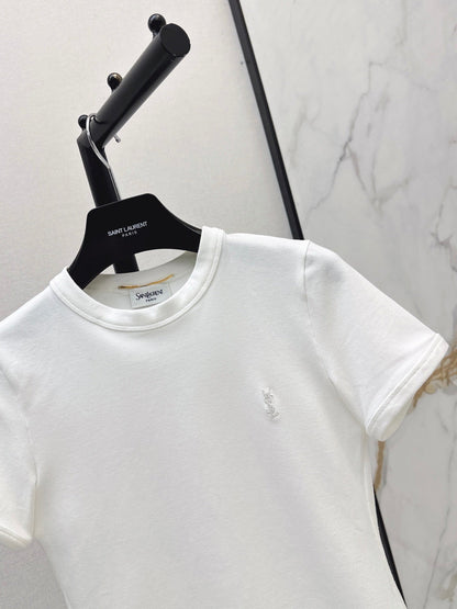 26SS NEW Versatile Small Logo Embroidered T-Shirt 🩶