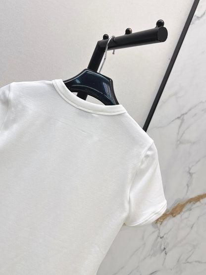 26SS NEW Versatile Small Logo Embroidered T-Shirt 🩶