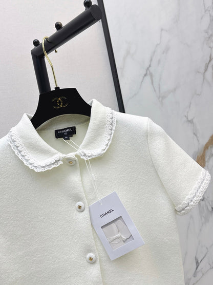 26SS NEW 3D Trim Peter Pan Collar Short-Sleeve Knit Cardigan 🤍