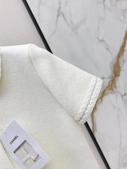 26SS NEW 3D Trim Peter Pan Collar Short-Sleeve Knit Cardigan 🤍