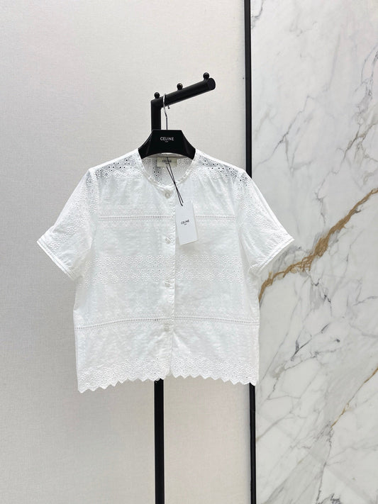 26SS NEW Hollow-out Embroidered Shirt 🤍
