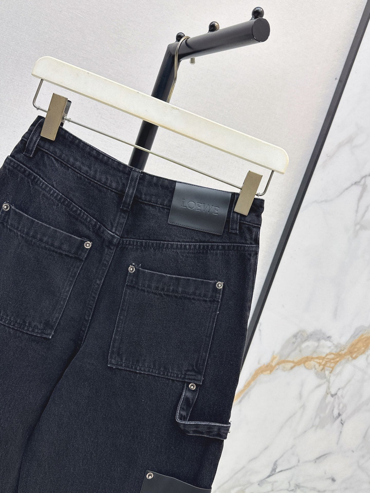 26SS NEW: Stylish Leather Patches and Workwear Pocket Jeans🩵