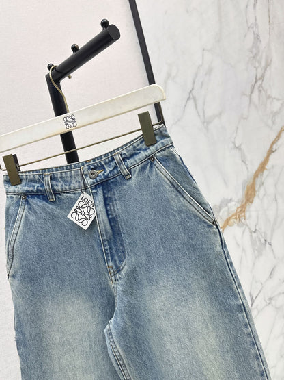 26SS NEW: Stylish Leather Patches and Workwear Pocket Jeans🩵