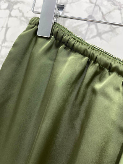 🔥HOT🔥26SS NEW Lace Ruffled Wide-Leg Acetate Trousers