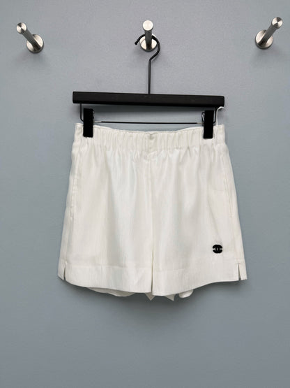 26SS NEW Satin Elastic Embroidered Shorts