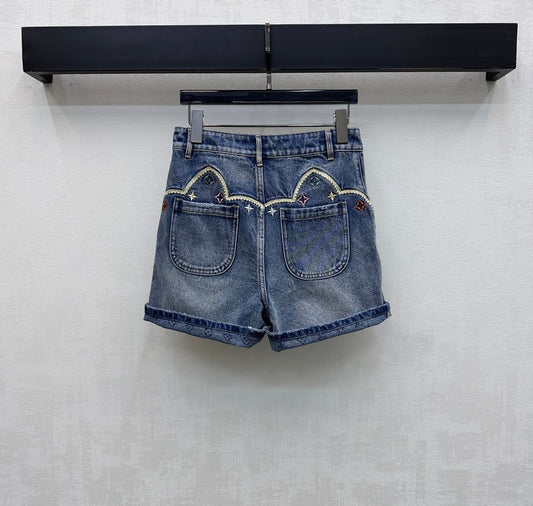 26SS NEW Heavy-duty denim fold-over shorts