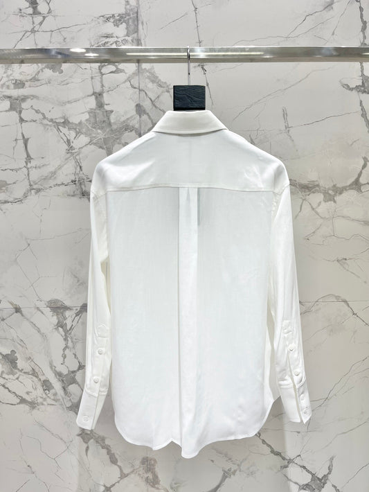 🔥Highest Quality🔥26SS New Vintage-Style Long-Sleeve Shirt with Ruffles and Pleats