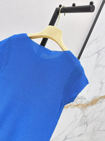 26SS New Summer "Dopamine" Style Drop-Shoulder Knit Top 🩵