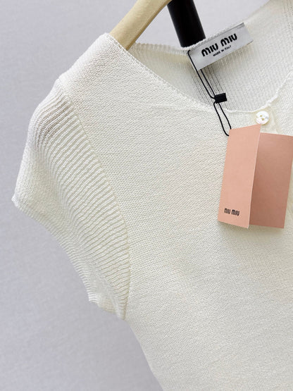 26SS New Summer "Dopamine" Style Drop-Shoulder Knit Top 🩵