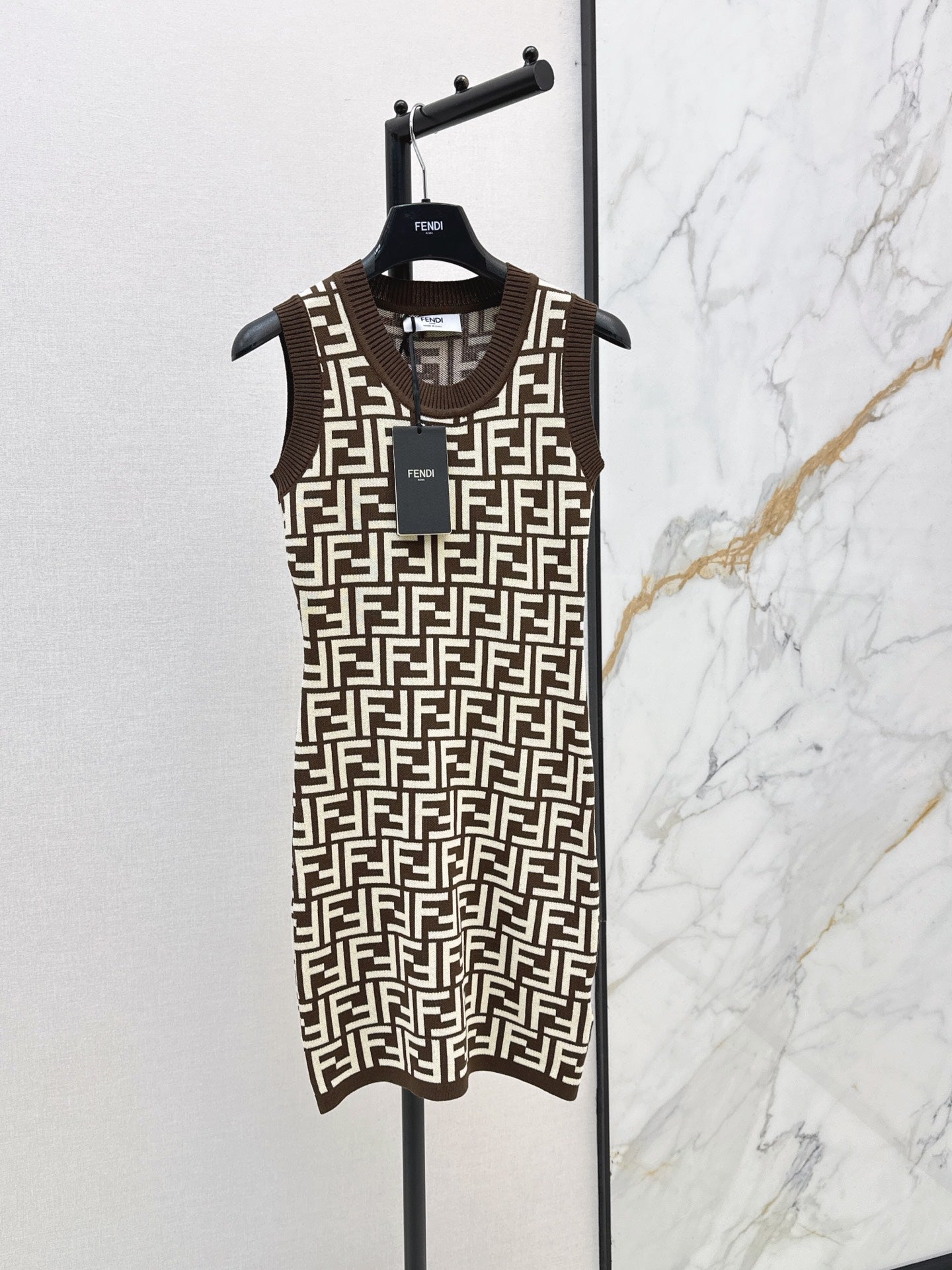 26SS New FF Monogram Knit Sleeveless Dress 🩵