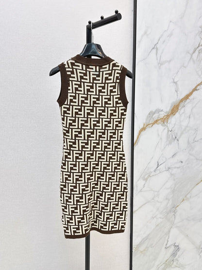 26SS New FF Monogram Knit Sleeveless Dress 🩵