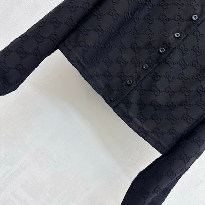 26FW New Jacquard Crew-Neck Cropped Cardigan
