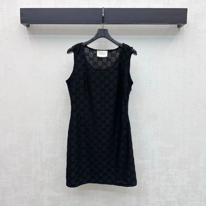 26FW New Jacquard Crew-Neck Vest Dress
