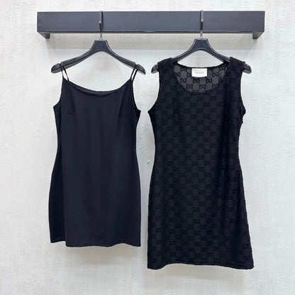 26FW New Jacquard Crew-Neck Vest Dress