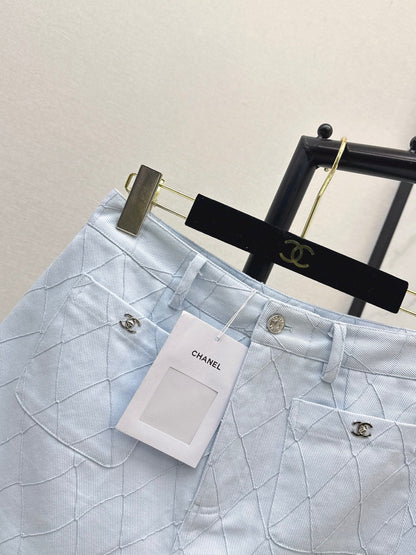 26FW New Quilted-Stitch Denim Shorts 🩵