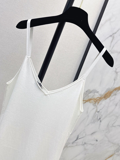 26FW New Camisole Dress with Gold-Thread Embroidered Logo Trim 🖤