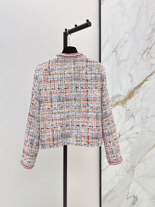 26FW New V-neck knit jacket with contrasting trim 💕