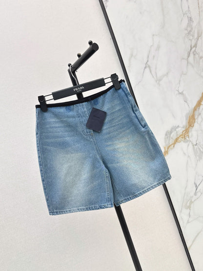 26FW New High-Waisted Denim Bermuda Shorts 🩵