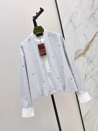 🔥Highest Quality🔥 26FW New Striped Print Loose-Fit Collared Shirt 🩵