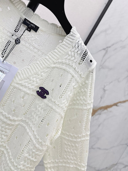 26FW New Textured Jacquard V-Neck Knit Cardigan 🤍