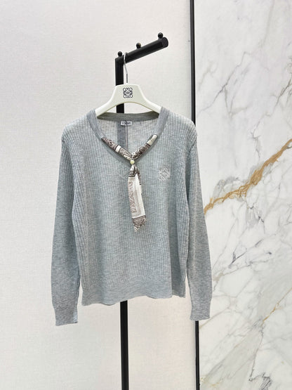 26FW New Long-Sleeved Knit Top with Scarf-Tie Detail 🤍