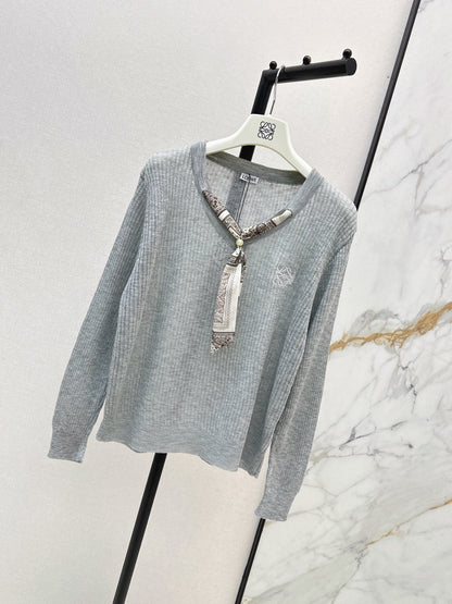 26FW New Long-Sleeved Knit Top with Scarf-Tie Detail 🤍