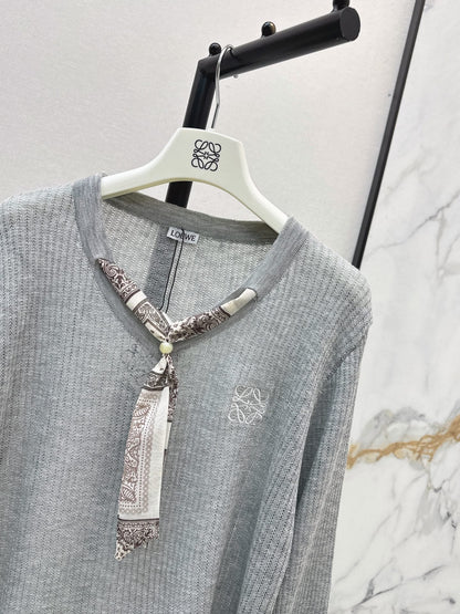 26FW New Long-Sleeved Knit Top with Scarf-Tie Detail 🤍