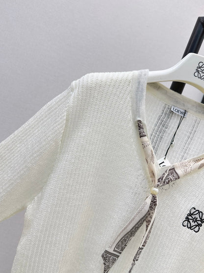 26FW New Long-Sleeved Knit Top with Scarf-Tie Detail 🤍